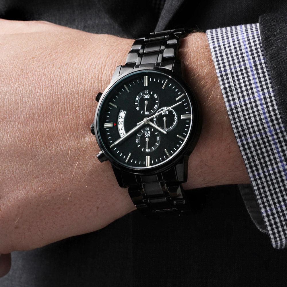 Engraved Chronograph Watch for Dad | Personalized Father's Day Gift | Custom Watch for Him