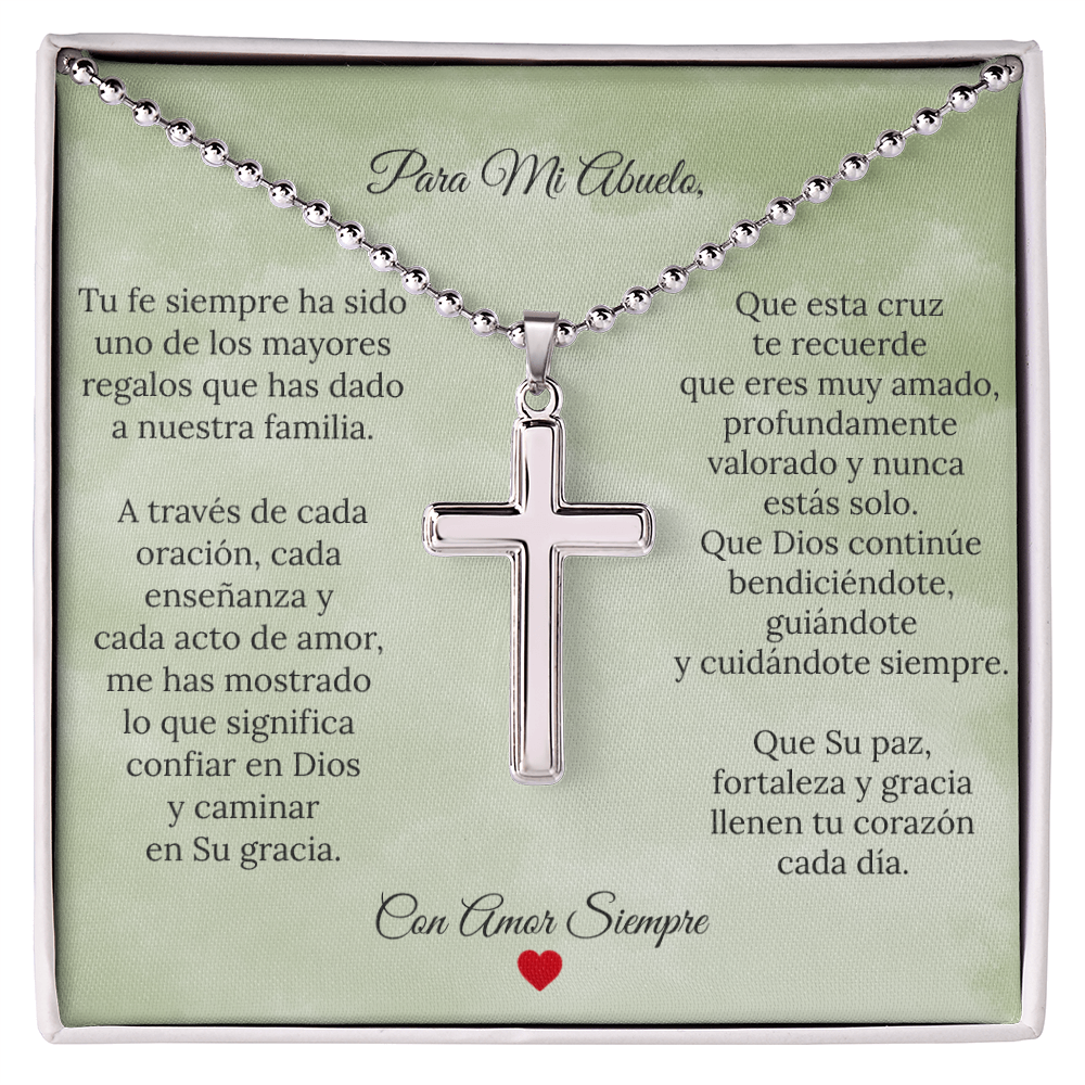 Collar de Cruz para Abuelo – Regalo Cristiano de Nieto o Nieta para el Día del Padre | Collar de Fe para Abuelo