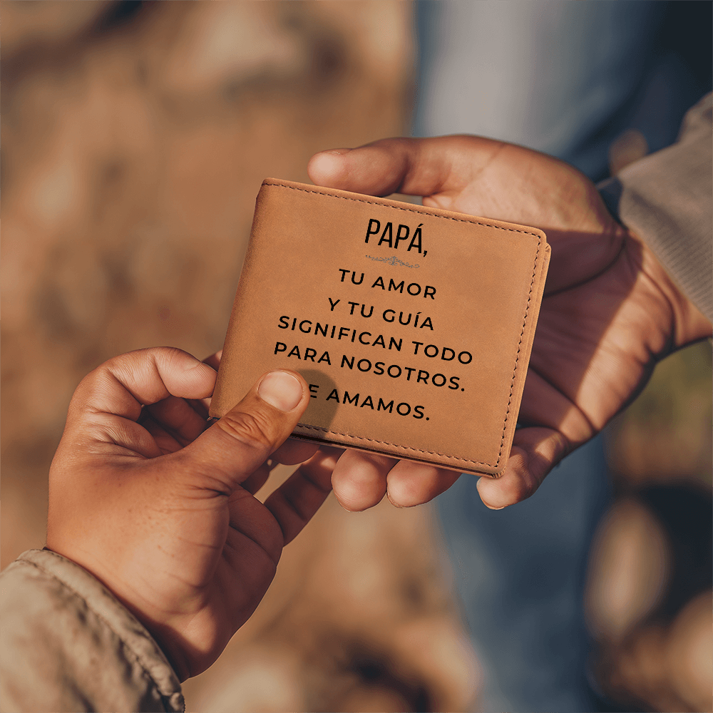 Cartera de Cuero Personalizada para Papá – Regalo Significativo del Día del Padre de Parte de los Hijos