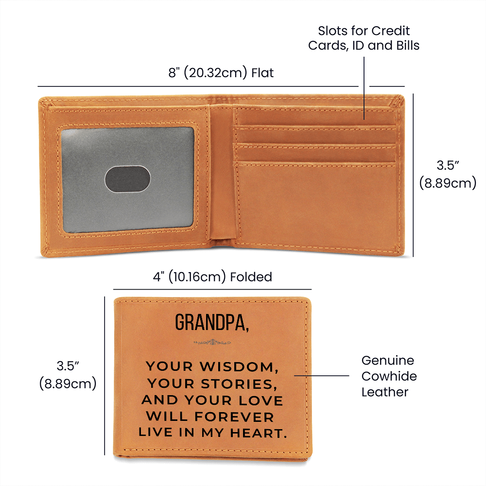 Personalized Leather Wallet for Grandpa – Sentimental Gift He'll Treasure