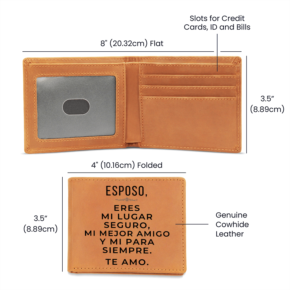 Cartera de Cuero Personalizada para Esposo – Regalo Romántico para Él