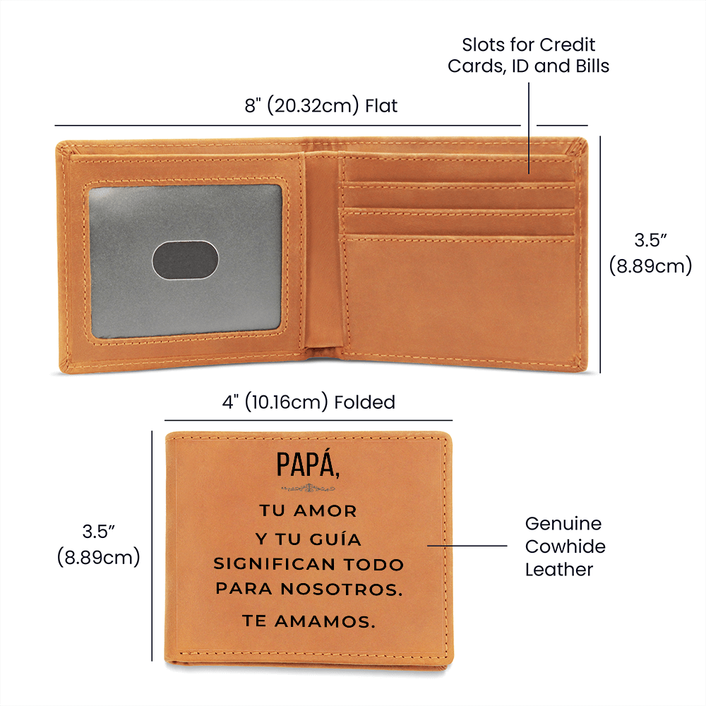 Cartera de Cuero Personalizada para Papá – Regalo Significativo del Día del Padre de Parte de los Hijos