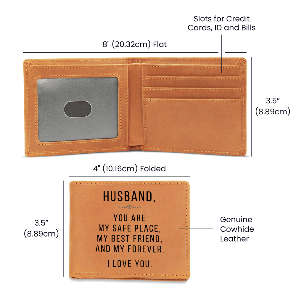 Personalized Leather Wallet for Husband – Romantic Gift for Him