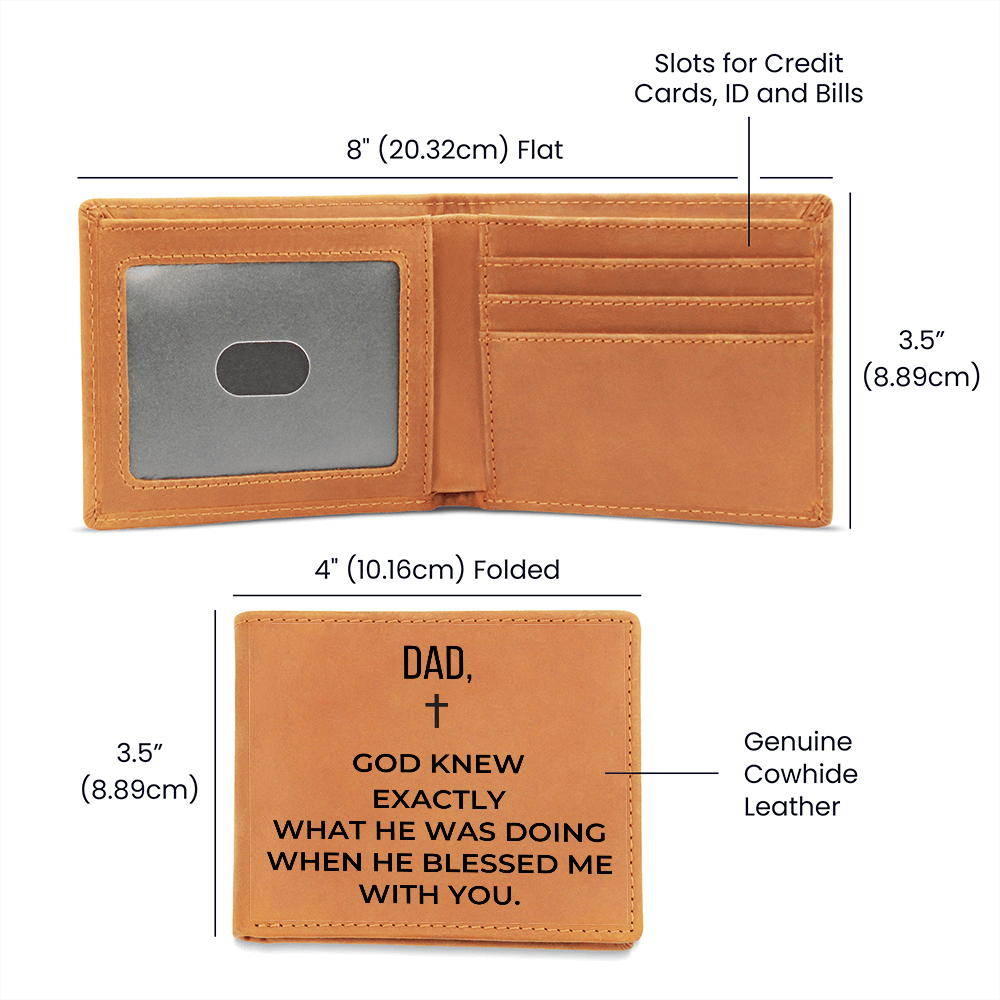Personalized Leather Wallet for Dad – Faith-Based Father's Day Gift