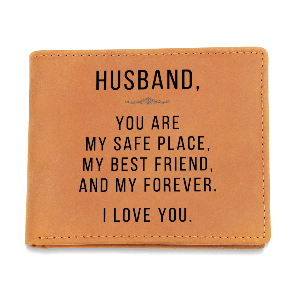 Personalized Leather Wallet for Husband – Romantic Gift for Him