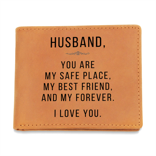 Personalized Leather Wallet for Husband – Romantic Gift for Him