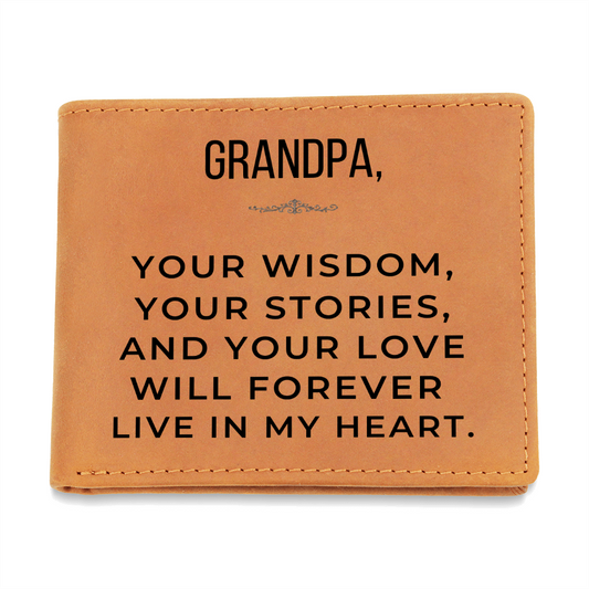 Personalized Leather Wallet for Grandpa – Sentimental Gift He'll Treasure