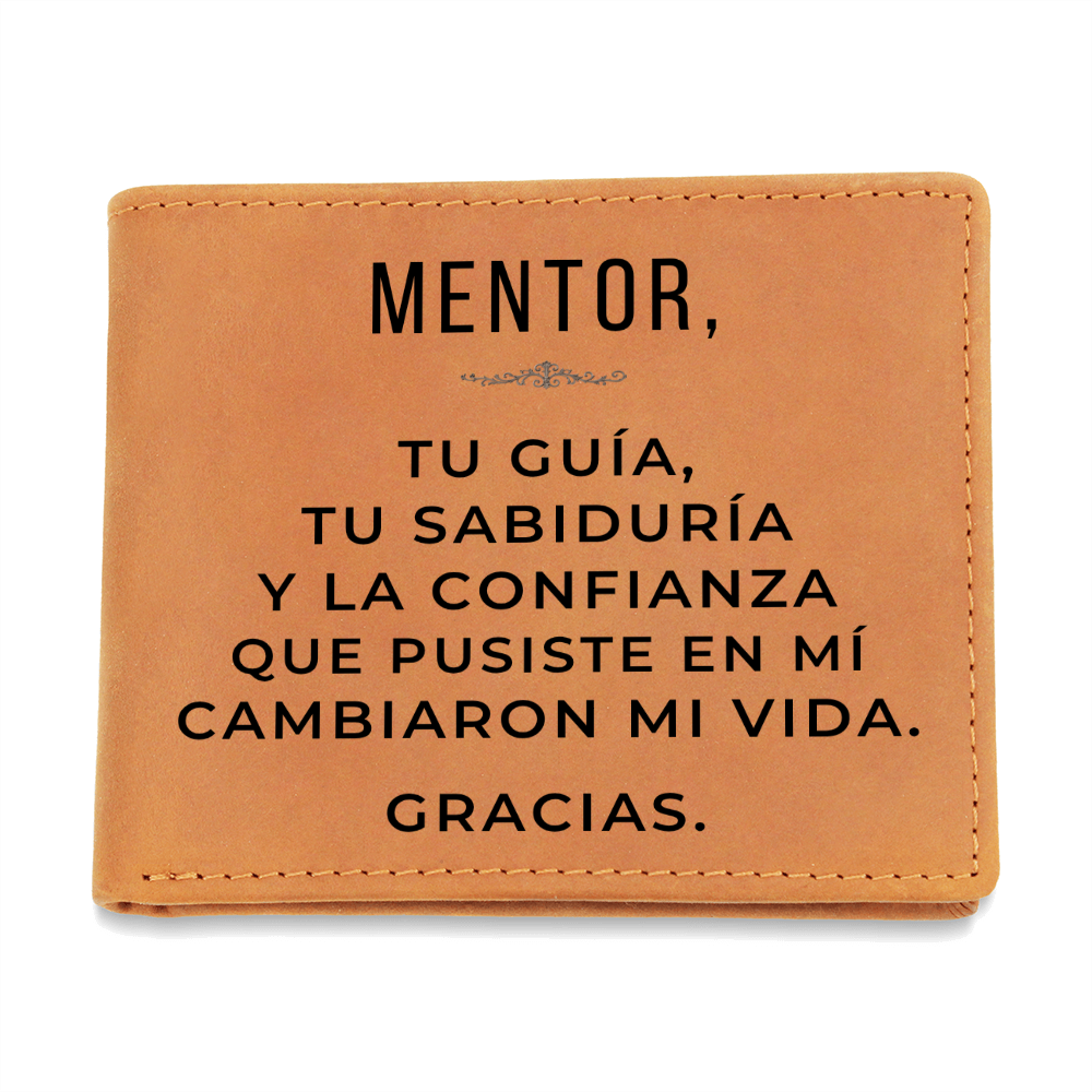 Cartera de Cuero Personalizada para Mentor – Regalo Inspirador de Agradecimiento