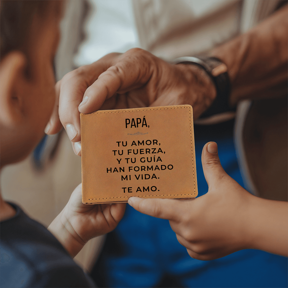 Cartera Personalizada de Cuero para Papá – Regalo Significativo de un Hijo(a)