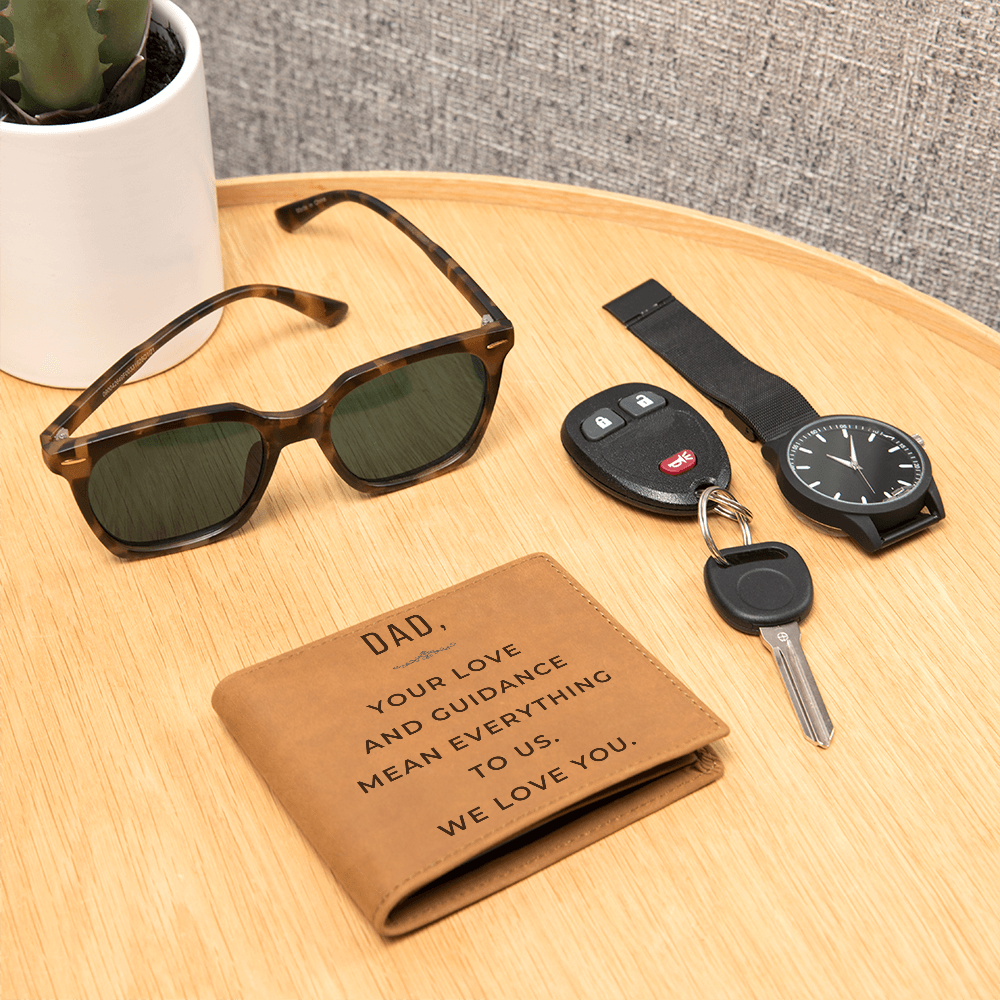 Personalized Leather Wallet for Dad – Meaningful Father's Day Gift from Kids