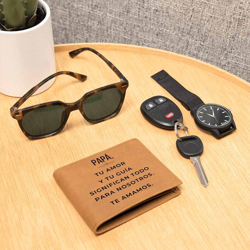 Cartera de Cuero Personalizada para Papá – Regalo Significativo del Día del Padre de Parte de los Hijos