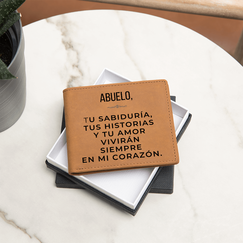 Cartera de Cuero Personalizada para Abuelo – Regalo Sentimental que Atesorará