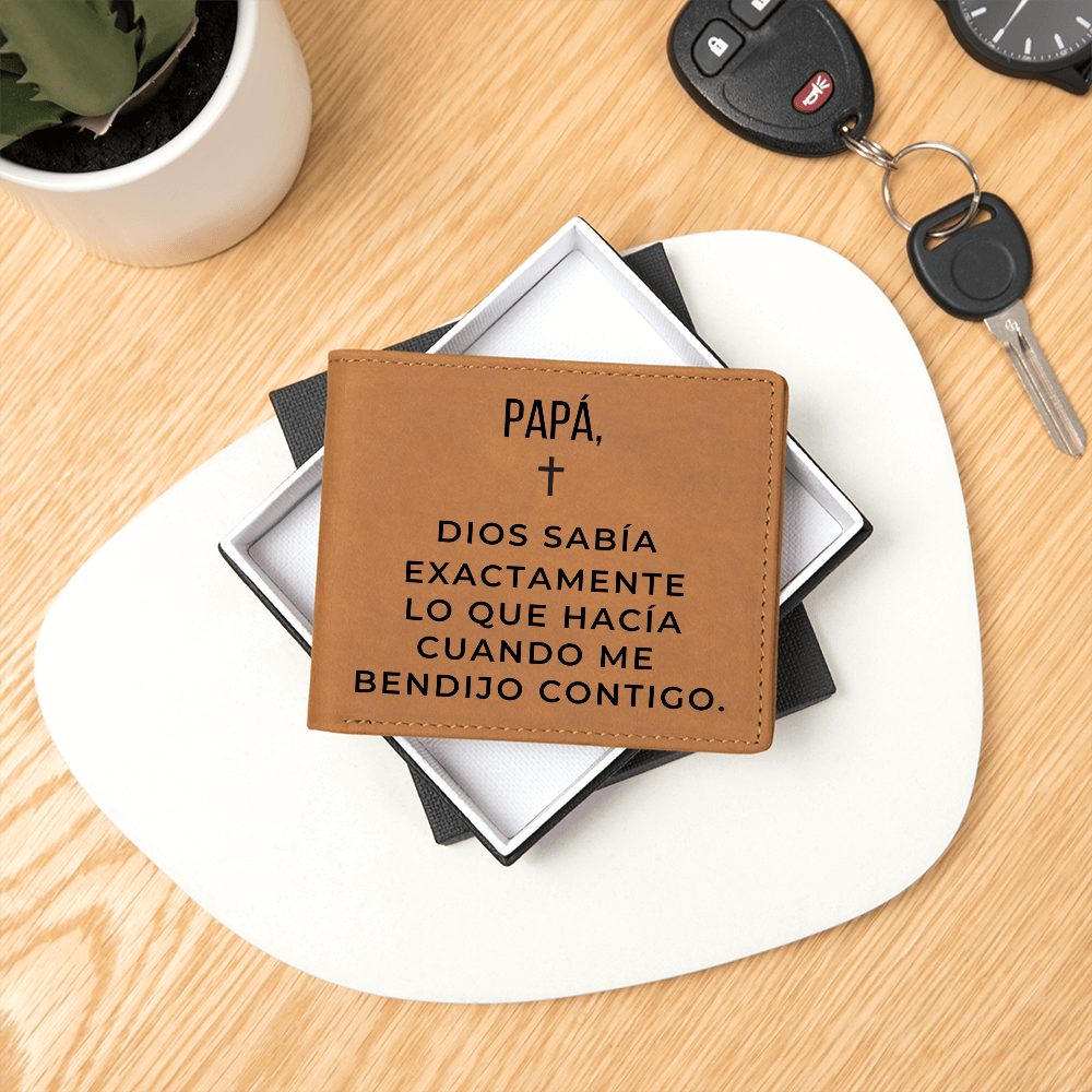 Cartera de Cuero Personalizada para Papá – Regalo Cristiano para el Día del Padre