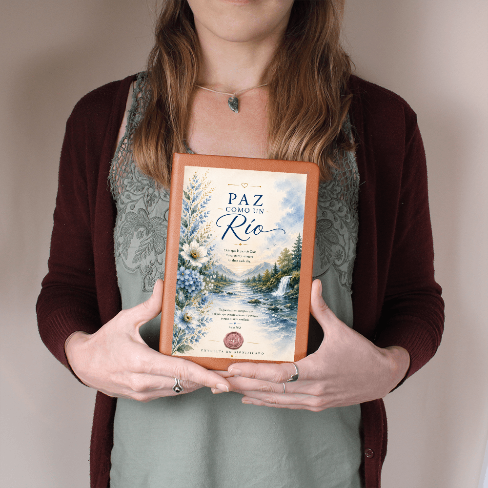 Paz Como un Río | Un Diario de Fe para Descansar en la Perfecta Paz de Dios (Diario de Cuero Vegano)
