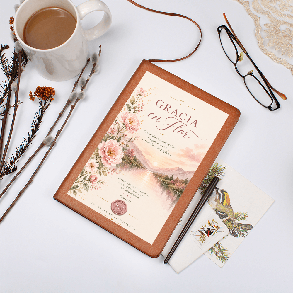 Gracia en Flor | Un Diario de Fe para Crecer en la Gracia de Dios (Diario de Cuero Vegano)