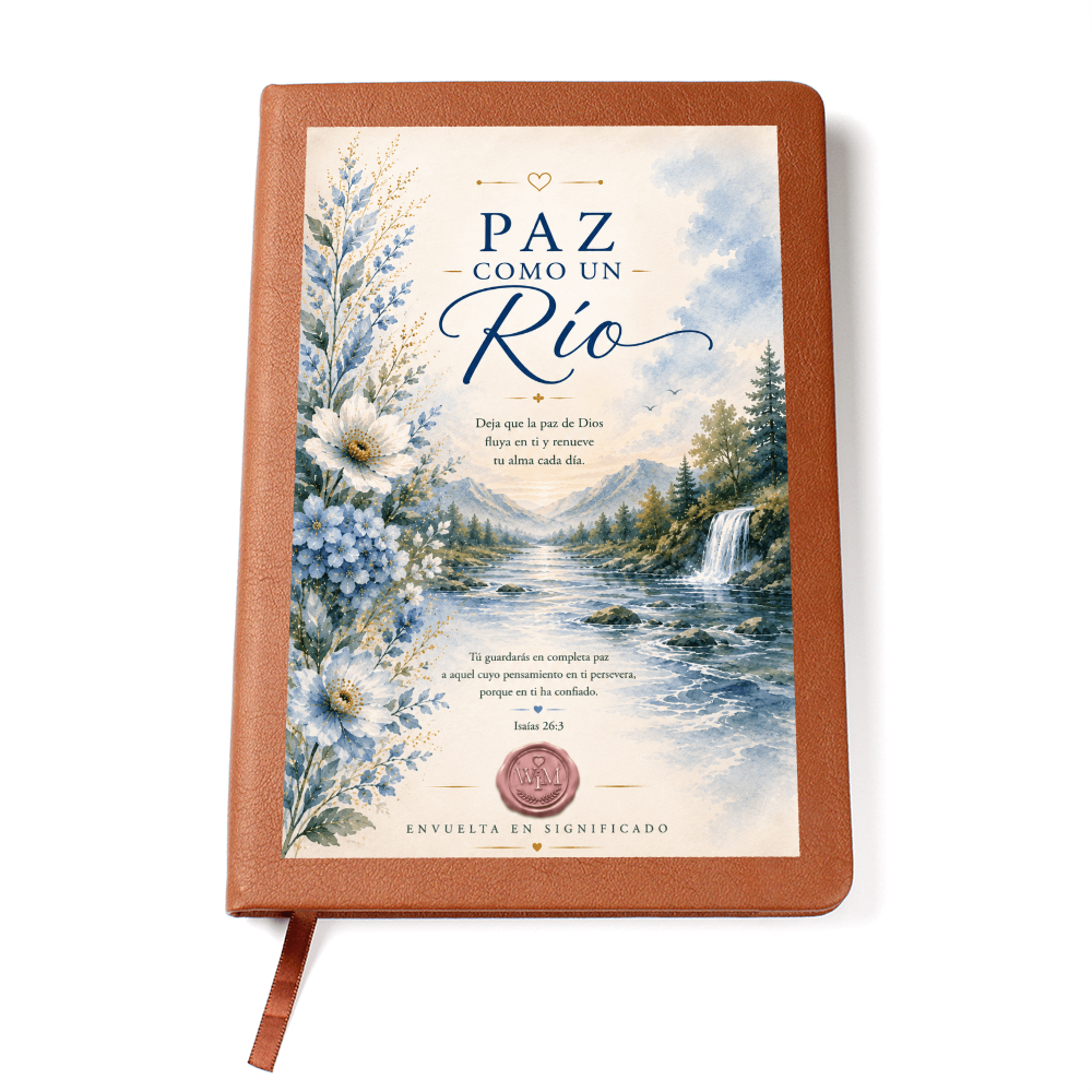 Paz Como un Río | Un Diario de Fe para Descansar en la Perfecta Paz de Dios (Diario de Cuero Vegano)