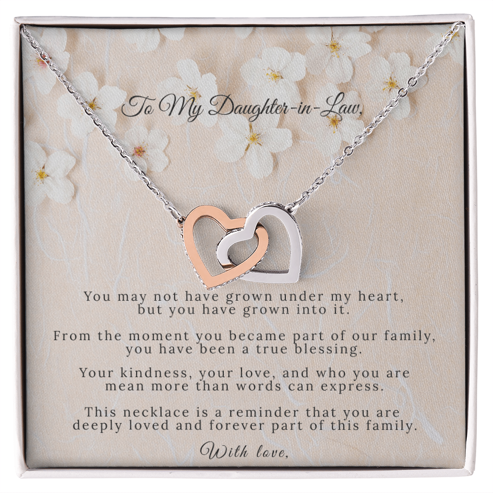 Interlocking Hearts Necklace – Welcome to Our Family | Daughter-in-Law Gift