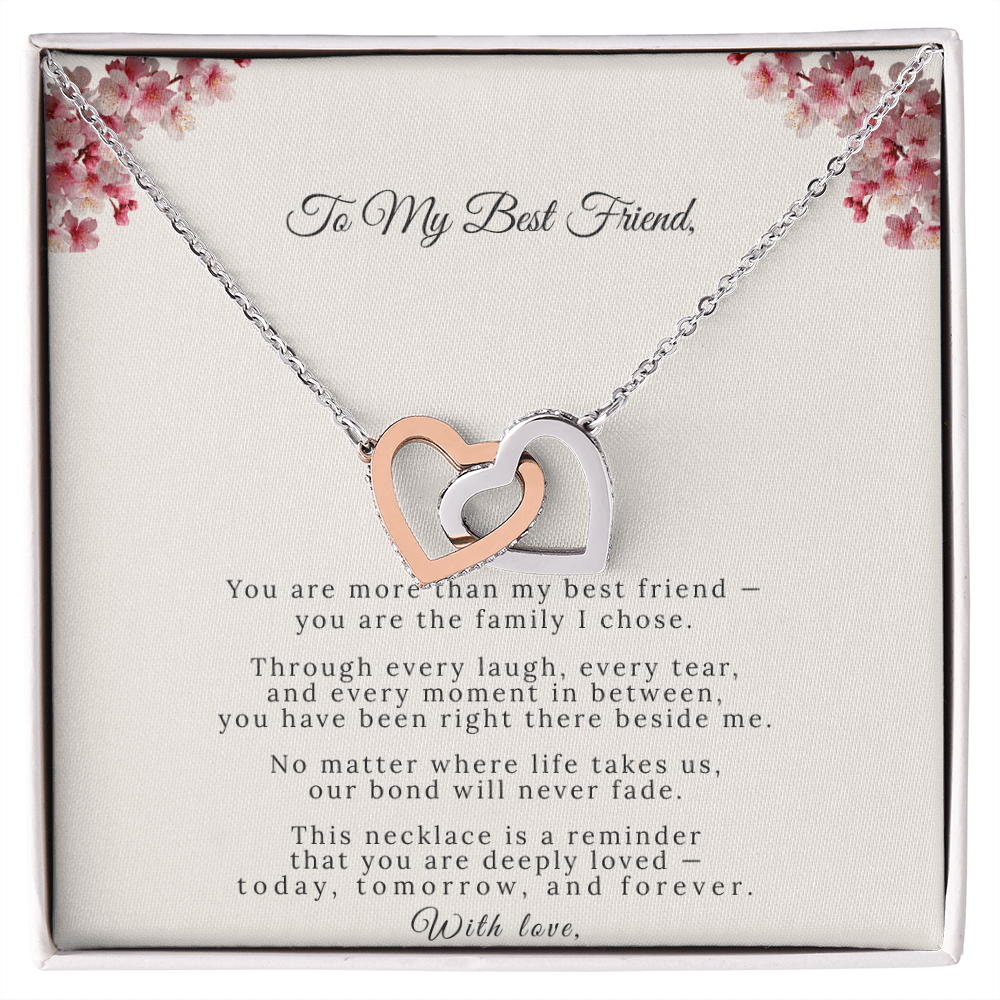 Interlocking Hearts Necklace | To My Best Friend | The Family I Chose