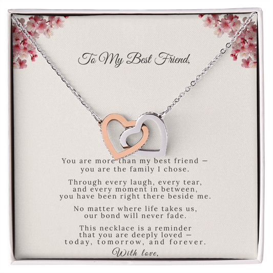 Interlocking Hearts Necklace | To My Best Friend | The Family I Chose