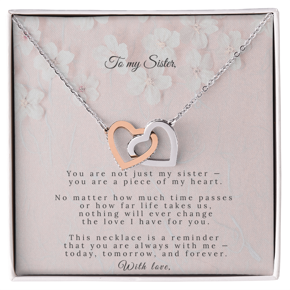 Interlocking Hearts Necklace | A Piece of My Heart | Sister Gift