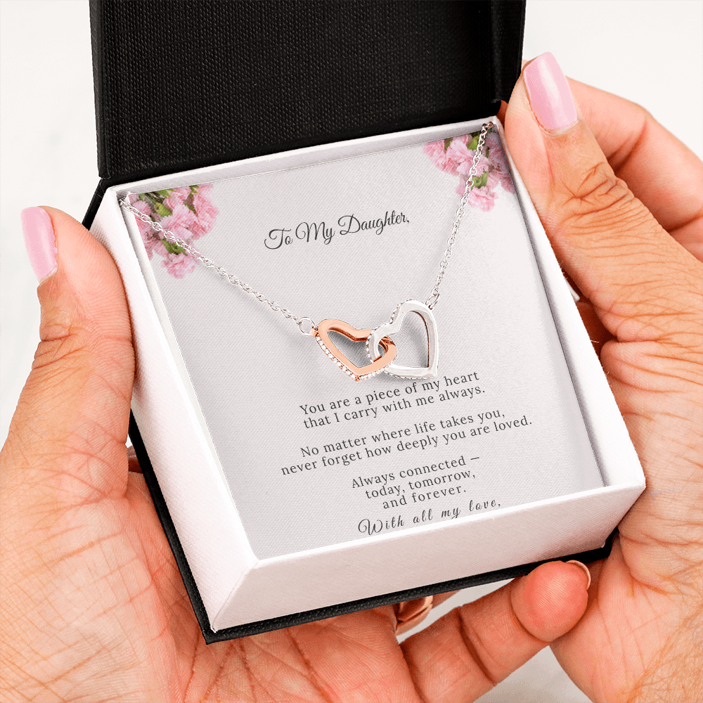 Interlocking Hearts Necklace – Always Connected | Daughter Gift