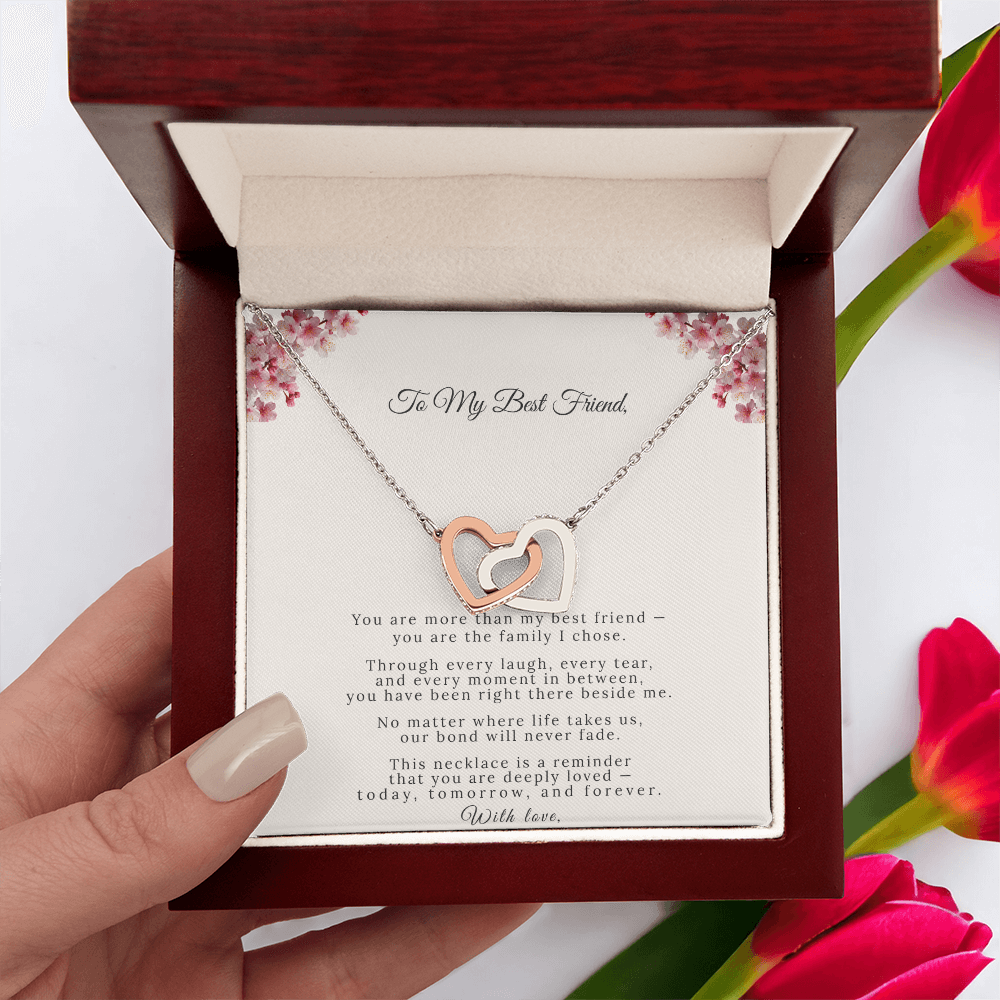 Interlocking Hearts Necklace | To My Best Friend | The Family I Chose
