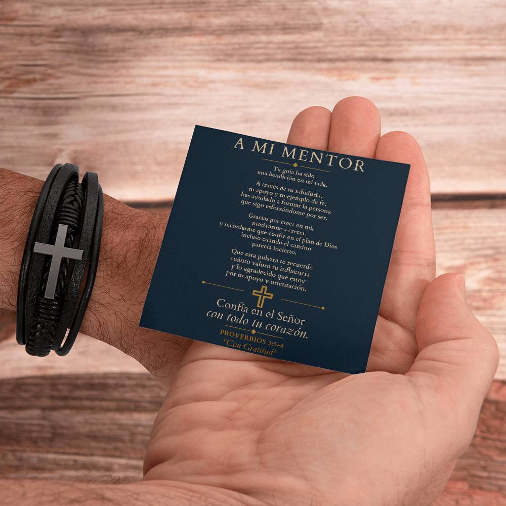 Pulsera de Cruz para Mentor Regalo Personalizado Inspirado en la Fe
