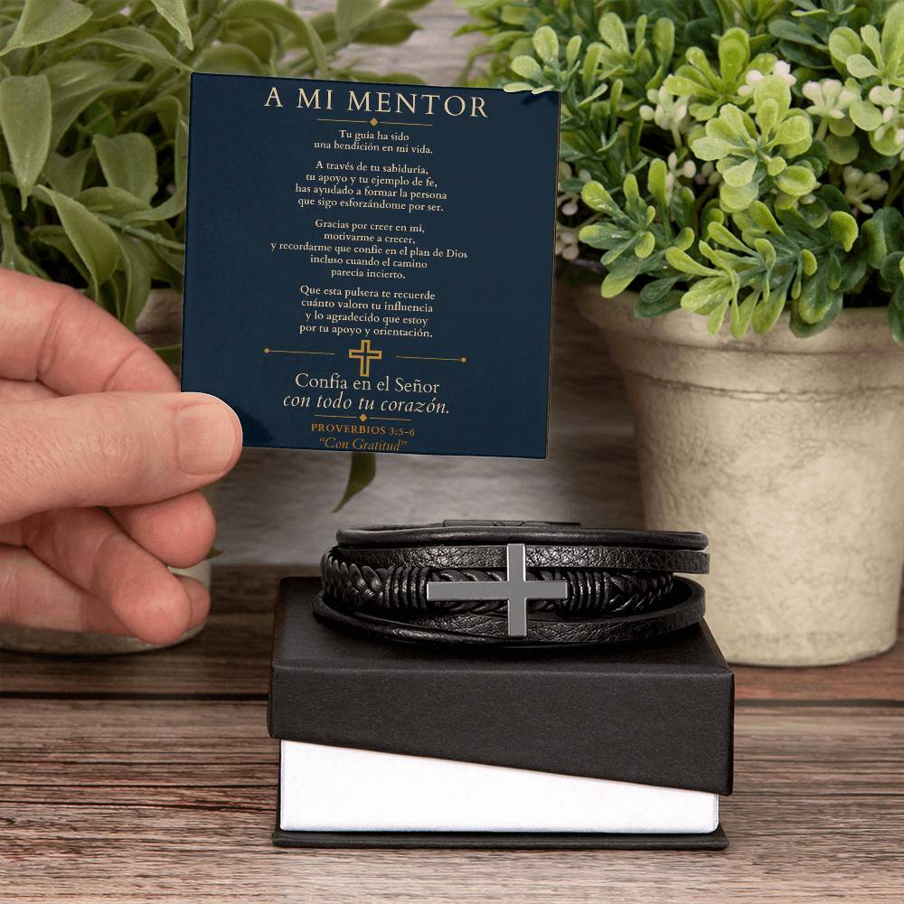 Pulsera de Cruz para Mentor Regalo Personalizado Inspirado en la Fe