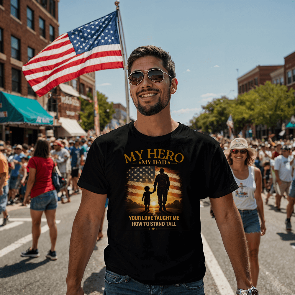 Your Love Taught Me How To Stand Tall | Patriotic Father's Day Shirt | Military Dad Tribute Gift