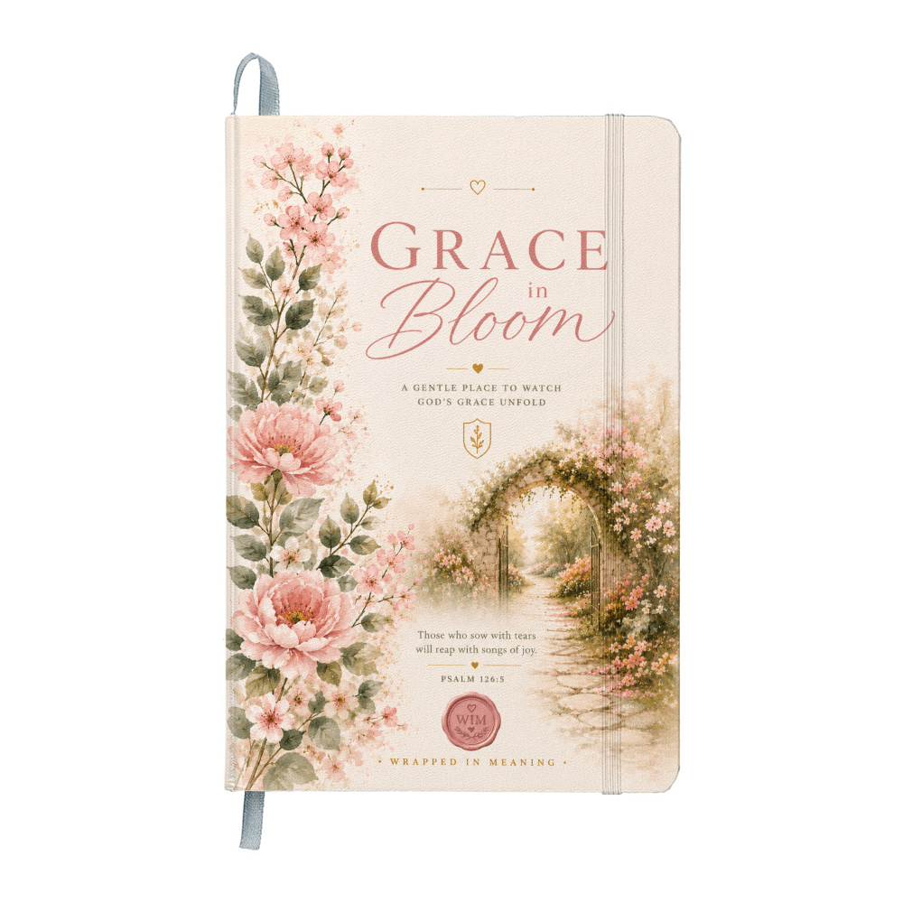 Grace in Bloom | Christian Journal | Faith-Inspired Prayer & Reflection Notebook | Psalm 126:5 | Wrapped In Meaning