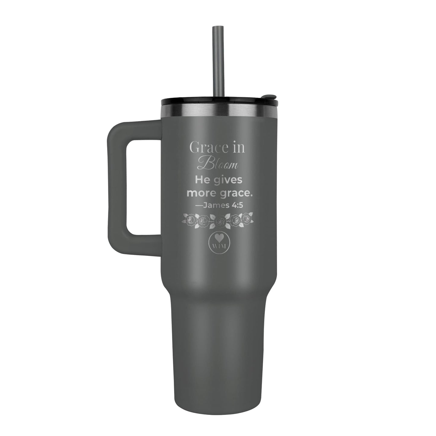 Grace in Bloom | 40oz Christian Laser Engraved Tumbler | James 4:6