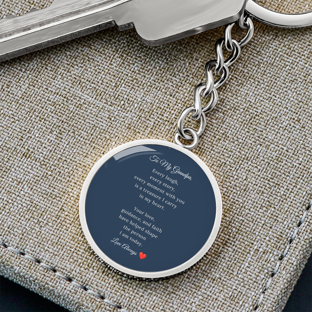 To My Grandpa – Engraved Circle Keychain | A Keepsake He'll Carry Every Day