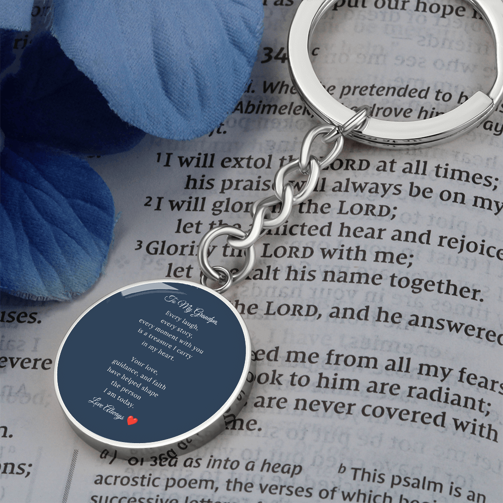 To My Grandpa – Engraved Circle Keychain | A Keepsake He'll Carry Every Day
