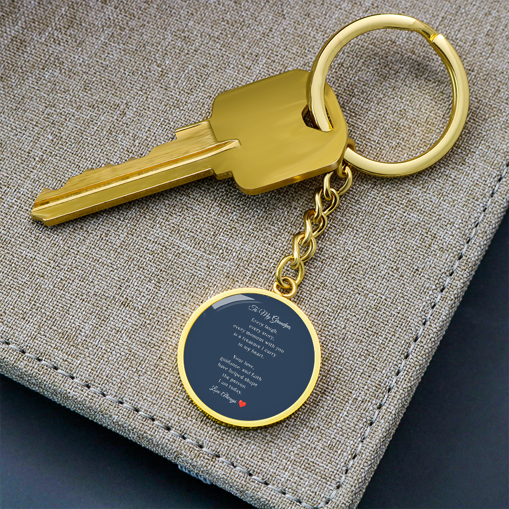 To My Grandpa – Engraved Circle Keychain | A Keepsake He'll Carry Every Day