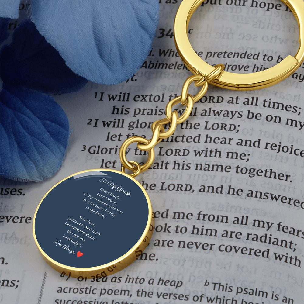To My Grandpa – Engraved Circle Keychain | A Keepsake He'll Carry Every Day